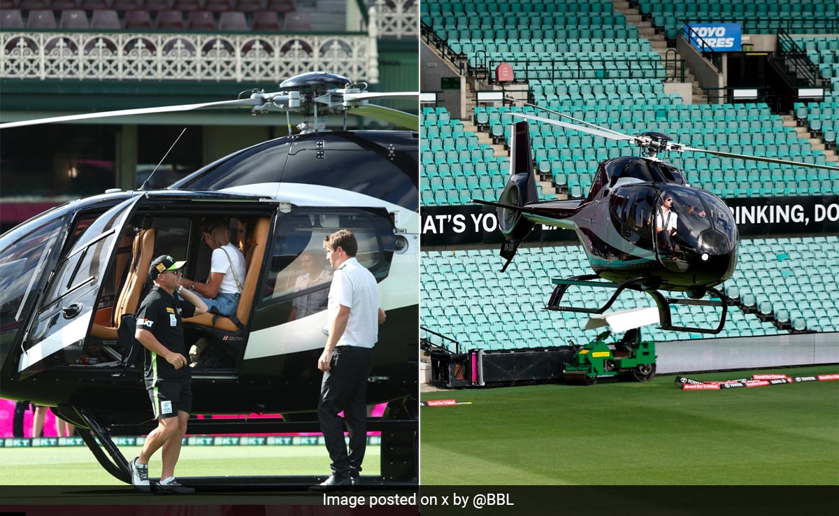 Video: गजब! मैच के लिए फिल्मी स्टाइल में पहुंचे डेविड वॉर्नर, हेलीकॉप्टर से उतरे मैदान पर