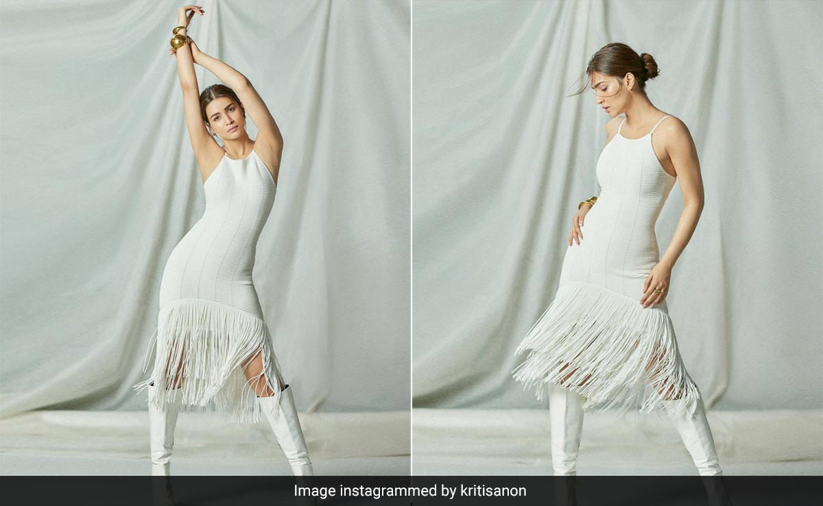 Kriti Sanon Serves Weekend Drama Right In A Stunning White Fringe Dress And Boots