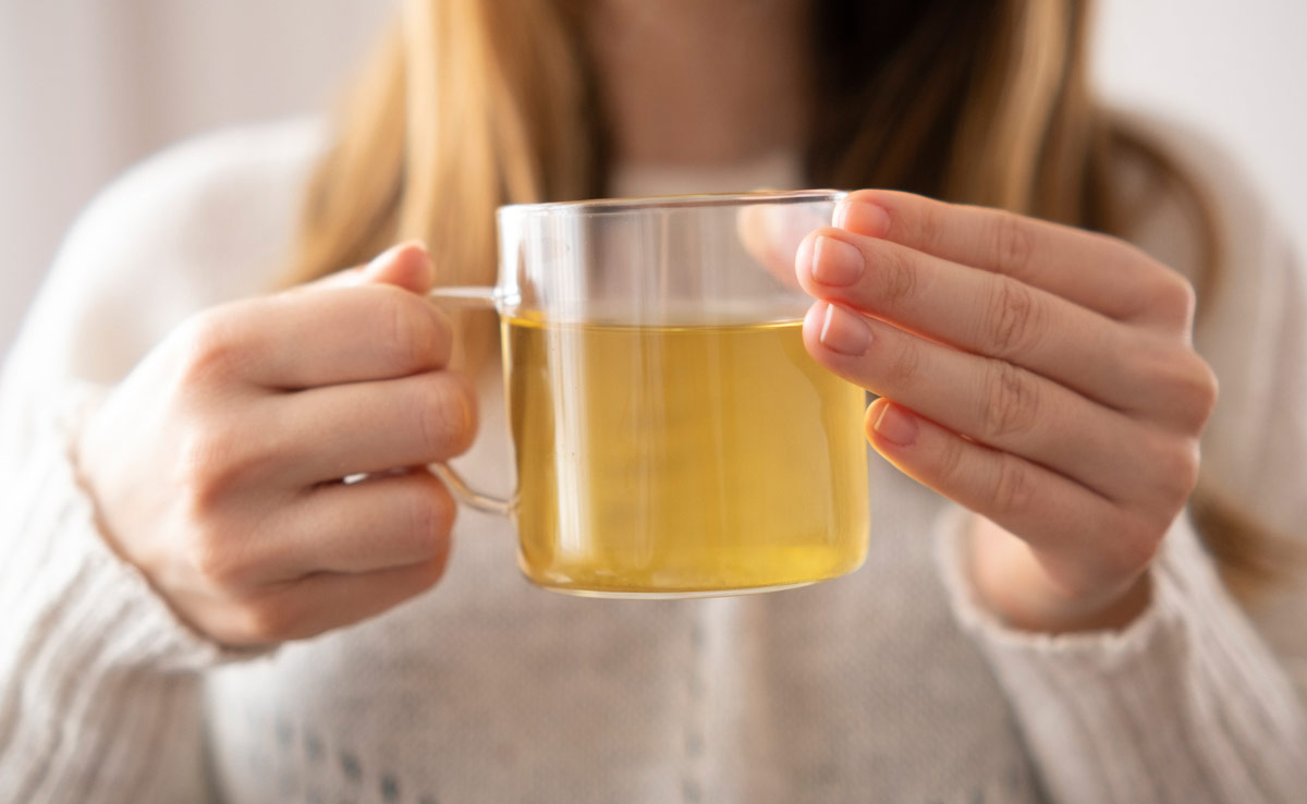 Chamomile tea has gentle soothing properties that help relax the muscles in the intestines