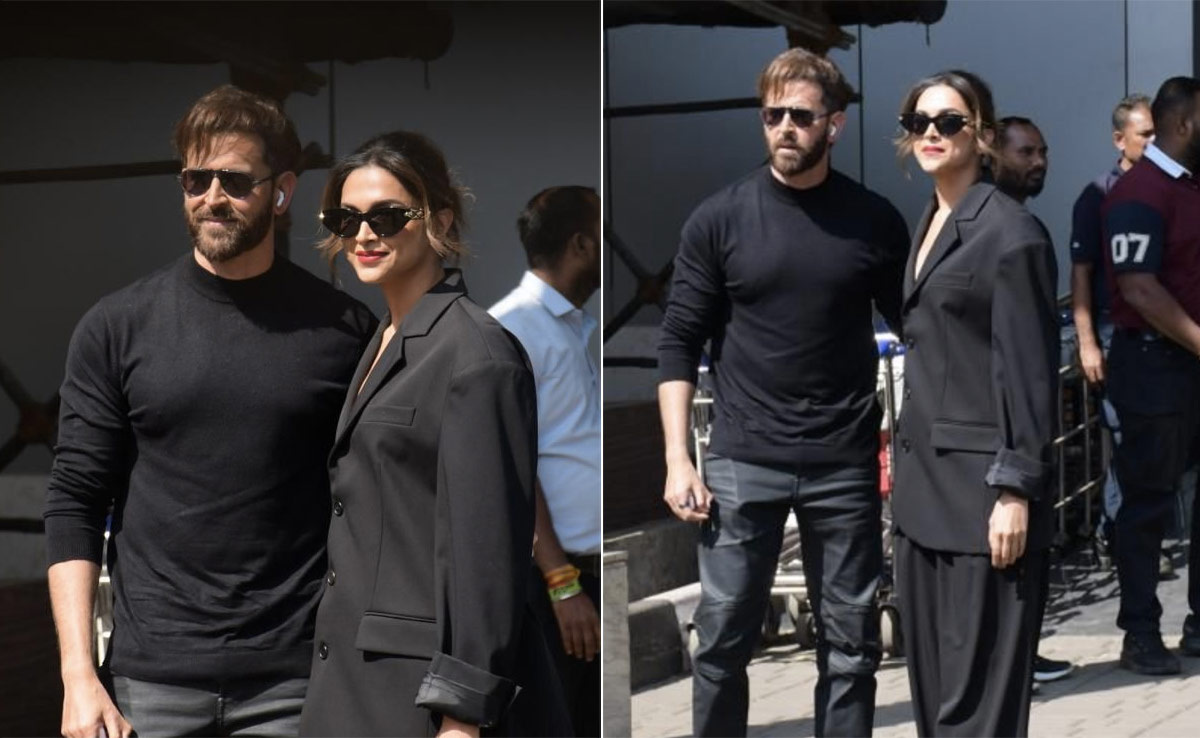 Deepika Padukone And Hrithik Roshan Amp Up The Heat As They Twin In Chic Black Style For <i>Fighter</i> Promotions