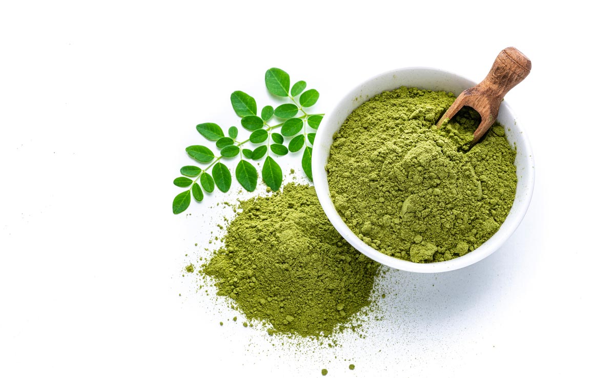 Moringa leaves can be used in salads or added to smoothies or juices as a nutritious boost