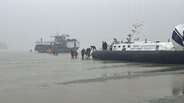 Coast Guard Rescues 182 Stranded Pilgrims Grounded On Ferry Off Kakdwip In Bengal