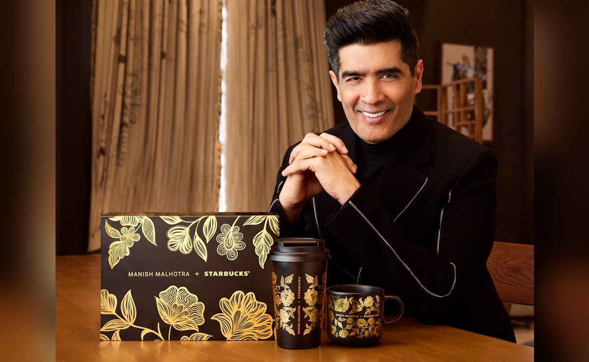 Opulent Glamour Meets A Piping Cup Of Coffee In Manish Malhotra's Latest Collaboration With Starbucks