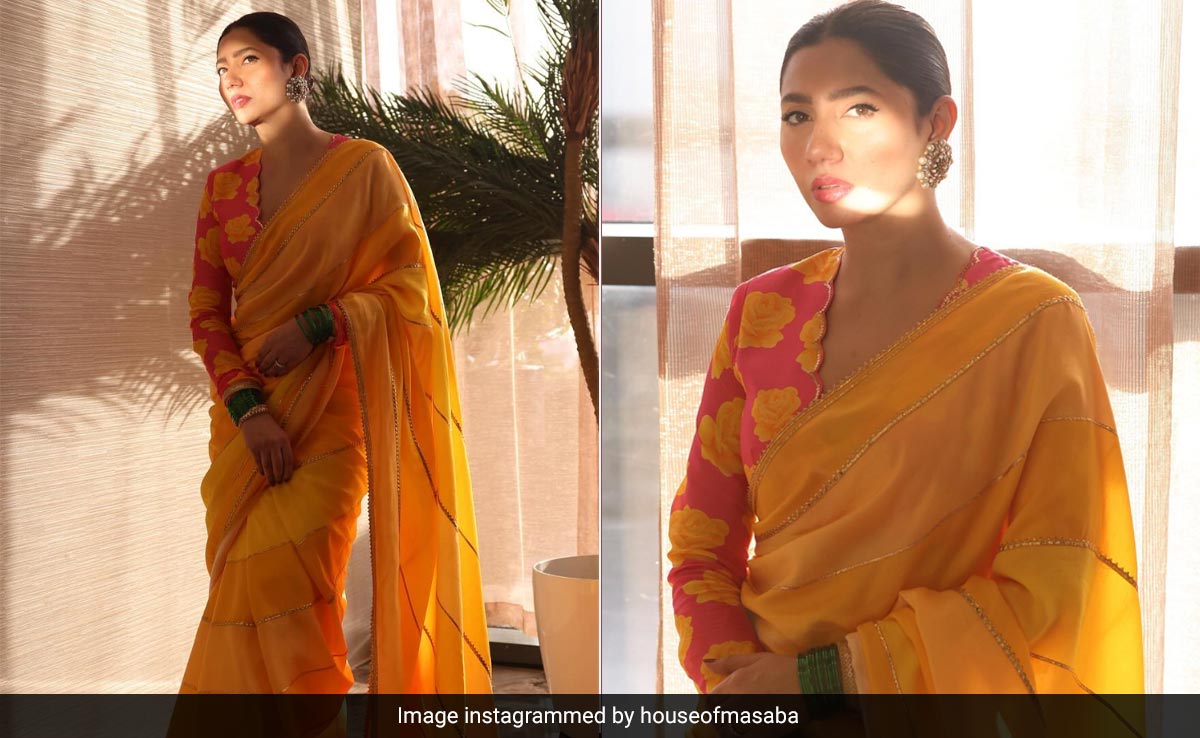 Sunshine Looks So Inviting When It's Mahira Khan Radiating In A Striped Yellow <i>Saree</i>