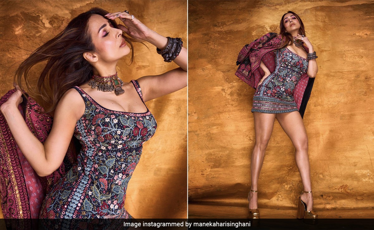 Malaika Arora's Embroidered Anita Dongre Dress And Matching Jacket Is A Blend Of Traditional Modernity