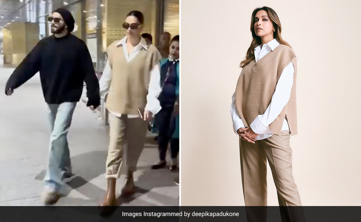 Deepika Padukone's Plush Sweater And Shirt Set Does Double Duty. First At The Airport, Now At <i>Fighter</i> Promotions