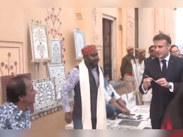 फ्रांस के राष्ट्रपति इमैनुएल मैक्रों ने जाना आमेर के किले का इतिहास, बच्चों ने मैक्रों से किये सवाल