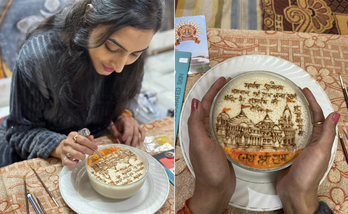 'कॉफी फ्रॉथ' पर अयोध्या का राम मंदिर, राजस्थान की इस आर्टिस्ट की कलाकारी देख हो जाएंगे दंग