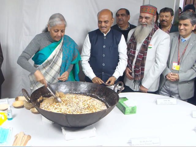 Watch: Nirmala Sitharaman Takes Part In Pre-Budget Halwa Ceremony