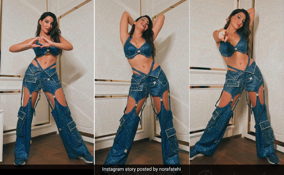 Nora Fatehi Had The Most Electrifying Start To 2024 In A Blue Crystal Co-Ord Set