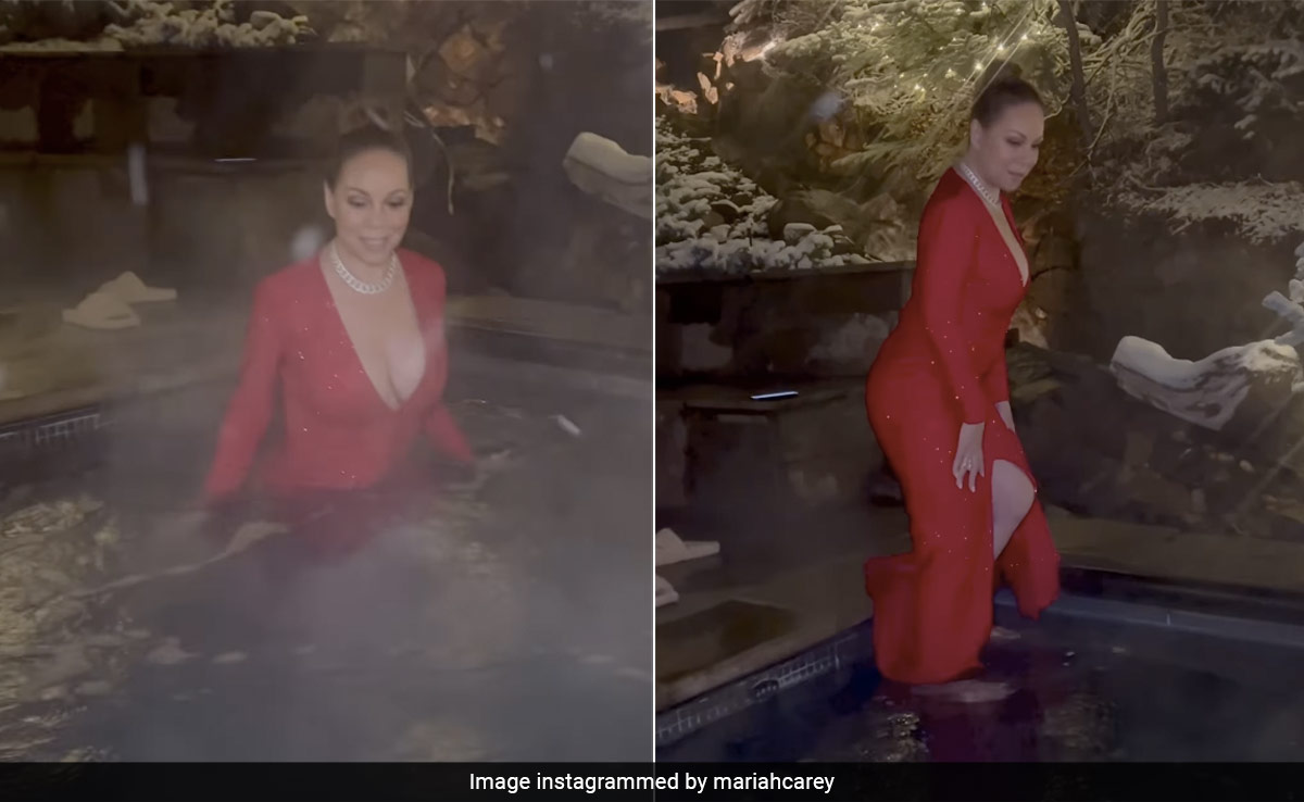 Only Mariah Carey Would Get Into Hot Water Wearing A Stunning Red Gown. Here's Why.