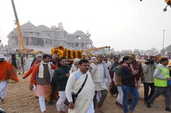 Ram Lalla's Silver Idol Carried Around Temple Premises On Day 2 Of Rituals Ram Lalla's Silver Idol Carried Around Temple Premises On Day 2 Of Rituals