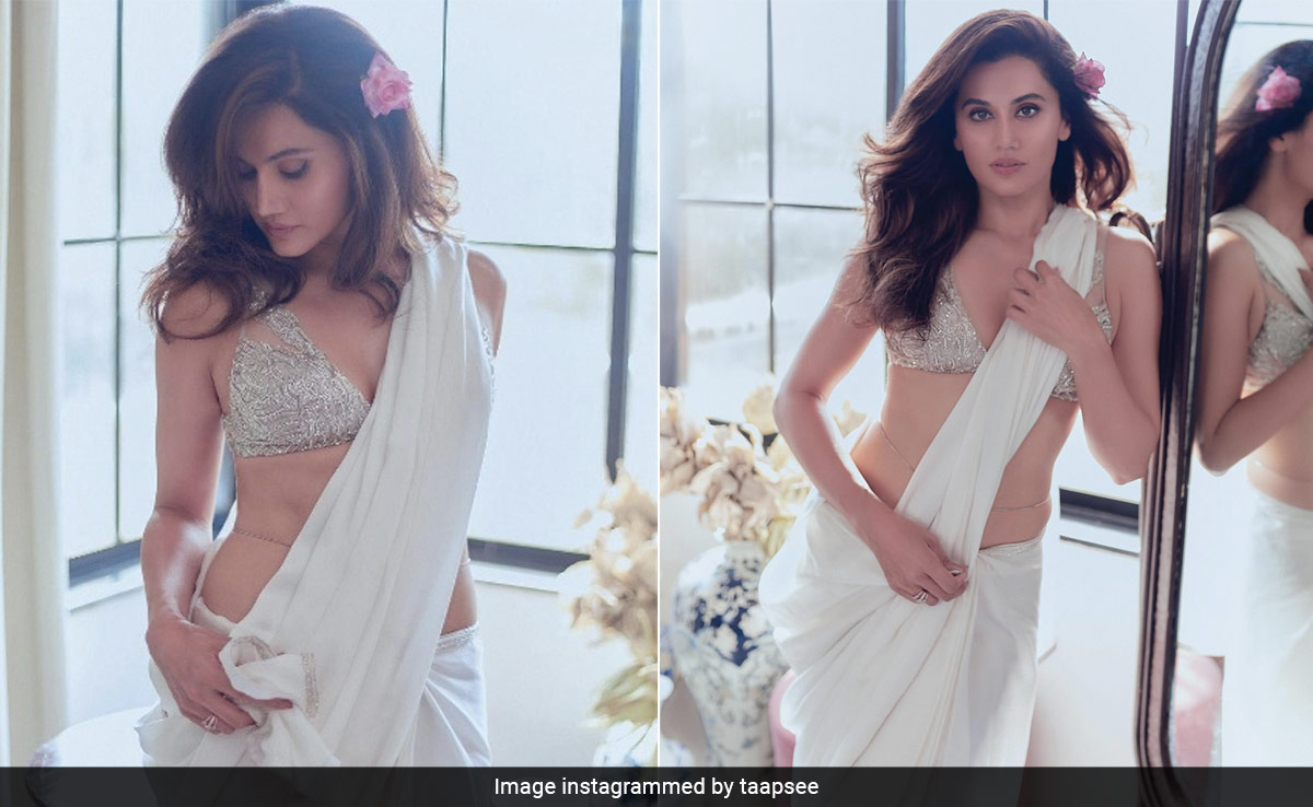 The Way Cover Star Taapsee Pannu Draped A Simple White <i>Saree</i> Should've Come With A Fair Warning