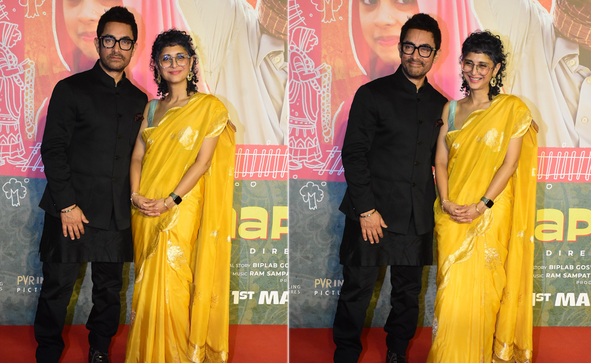 Aamir Khan And Kiran Rao Emulate The Sunshine And Night Sky In Their Yellow And Black Looks