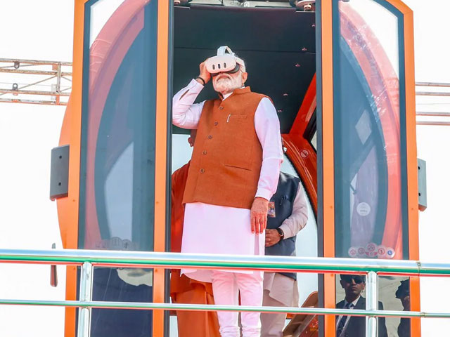 Watch: PM Uses Virtual Reality Headset To Inspect Ropeway Project In Varanasi