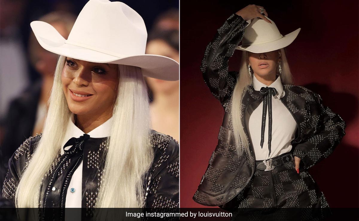 Beyonce Went Cowboy Chic In Louis Vuitton's Trouser And Skirt Set For The Grammy Awards 2024