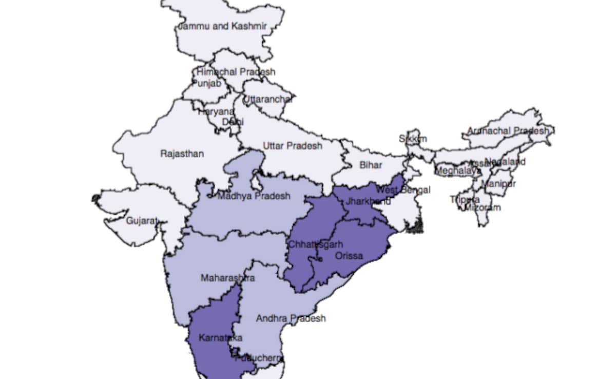 This map shows the distribution of iron ore deposits in India in the 1950s This map shows the distribution of iron ore deposits in India in the 1950s