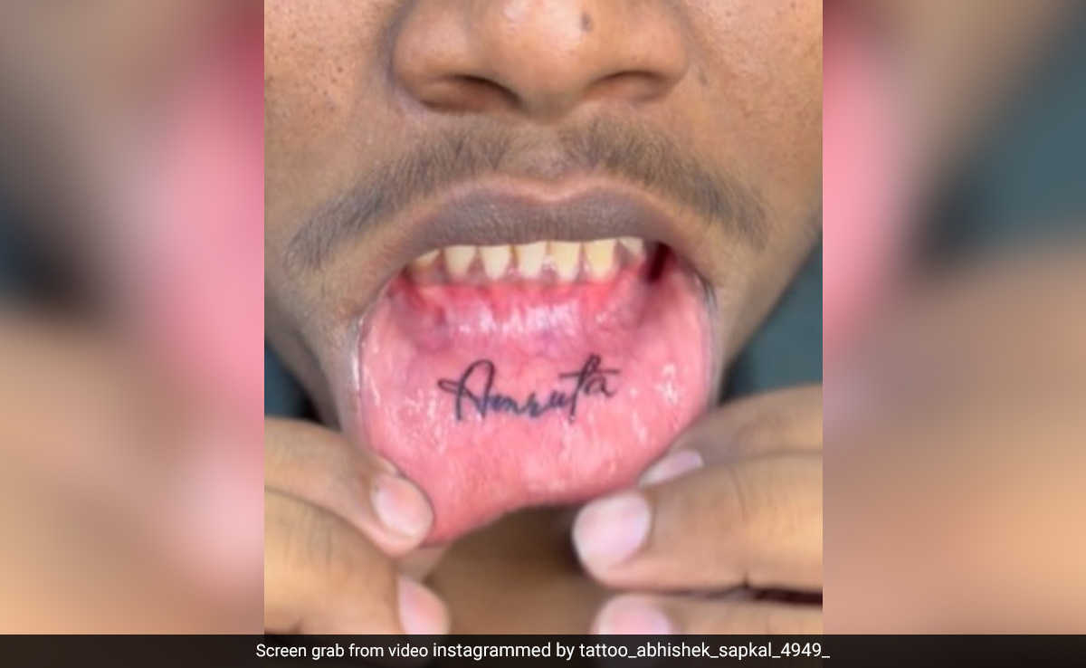 Man Gets His Girlfriend's Name Tattooed Inside His Lower Lip, Internet In Disbelief