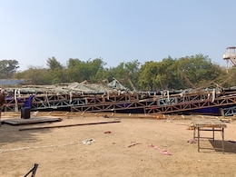 Temporary Structure Collapses Near Delhi Stadium, 25 Injured Temporary Structure Collapses Near Delhi Stadium, 25 Injured