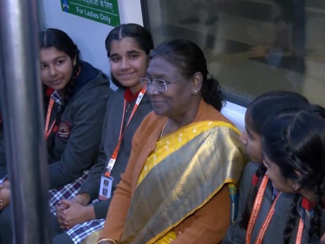 President Droupadi Murmu Rides Delhi Metro, Interacts With Co-Passengers