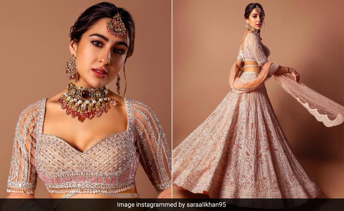 Sara Ali Khan Is A Pastel Dream Come True In A Beautiful Pink Sequin <i>Lehenga</i>