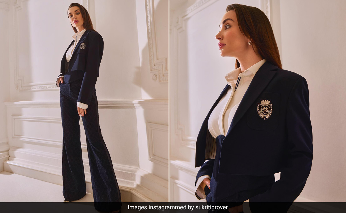 Amy Jackson Gives Power Dressing A Whole New Meaning In A Corset Pantsuit From Shantanu And Nikhil