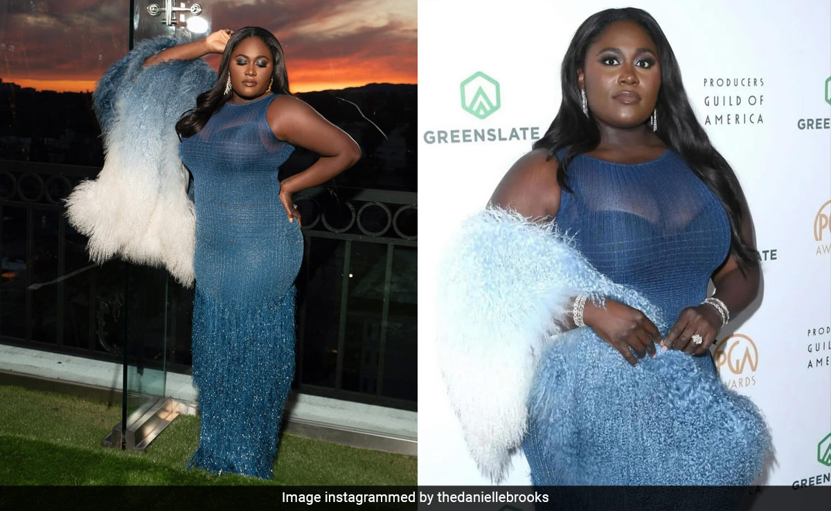 The Stars Came Down From The Sky To Dress Danielle Brooks In This Shimmery Midnight Blue Prabal Gurung Gown