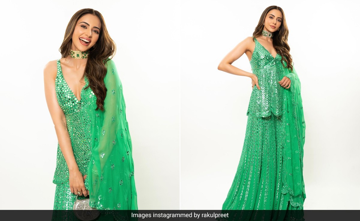 Before Her Wedding With Jackky Bhagnani, Rakul Preet Singh Is Pure Ethnic Bliss In An Embellished Green <i>Sharara</i> Set