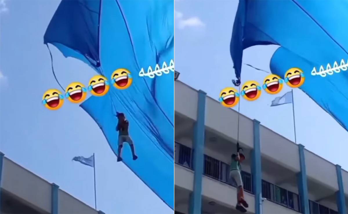 अचानक चार मंजिल की ऊंचाई तक हवा में उड़ने लगा बच्चा, दोस्तों ने ऐसे बचाई जान, यूजर्स ने बोले- मुफ्त में हवाई सैर हो गई