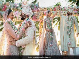 Rakul Preet Singh Is A Dreamy Spring Bride In A Floral Tarun Tahiliani <i>Lehenga</i> To Marry Jackky Bhagnani In Goa Wedding Rakul Preet Singh Is A Dreamy Spring Bride In A Floral Tarun Tahiliani <i>Lehenga</i> To Marry Jackky Bhagnani In Goa Wedding