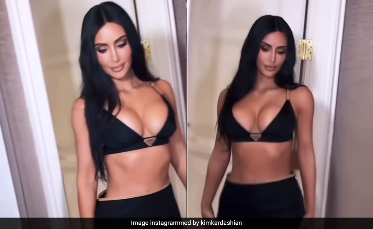 Kim Kardashian In A Black Prada Bralette And Skirt Needs Nothing Else To Reach The Top Of The Style Charts