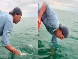 समुद्र में हाथ डालकर मस्ती कर रहा था शख्स, अचानक सामने आ गया ऐसा जीव, वायरल हो गया VIDEO समुद्र में हाथ डालकर मस्ती कर रहा था शख्स, अचानक सामने आ गया ऐसा जीव, वायरल हो गया VIDEO