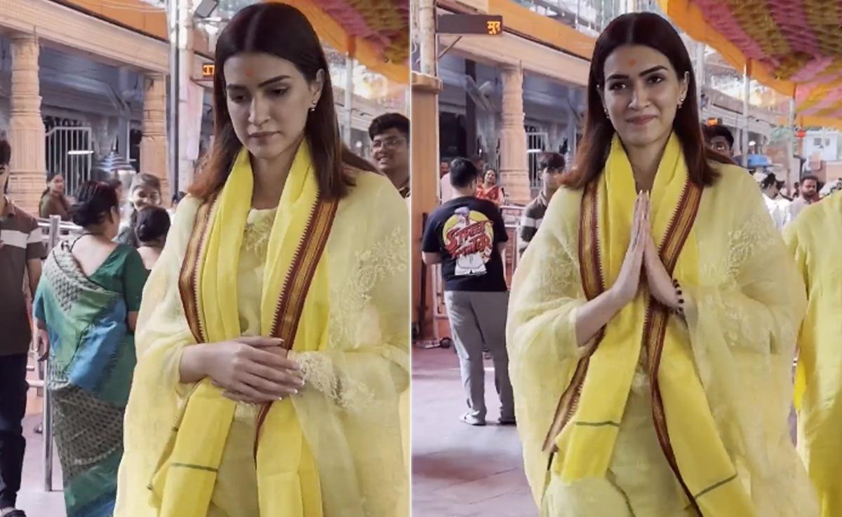 Inside Kriti Sanon's Siddhivinayak Temple Visit Ahead Of <i>Teri Baaton Mein Aisa Uljha Jiya's</i> Release