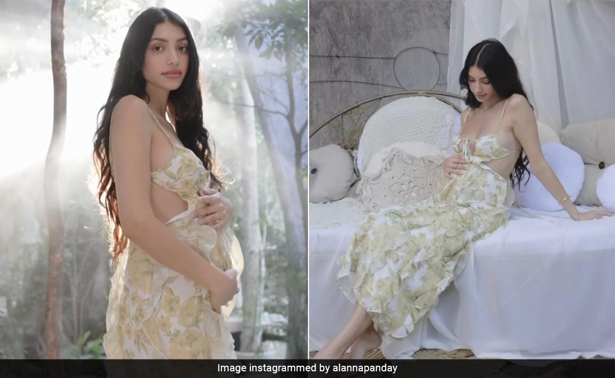 For Her Springtime Pregnancy Announcement, Alanna Panday Radiated Maternal Bliss In A Floral Cutout Midi Dress