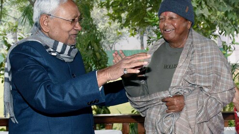 Lalu Yadav Slams Nitish Kumar For Touching Feet Of BJP Leader In Public