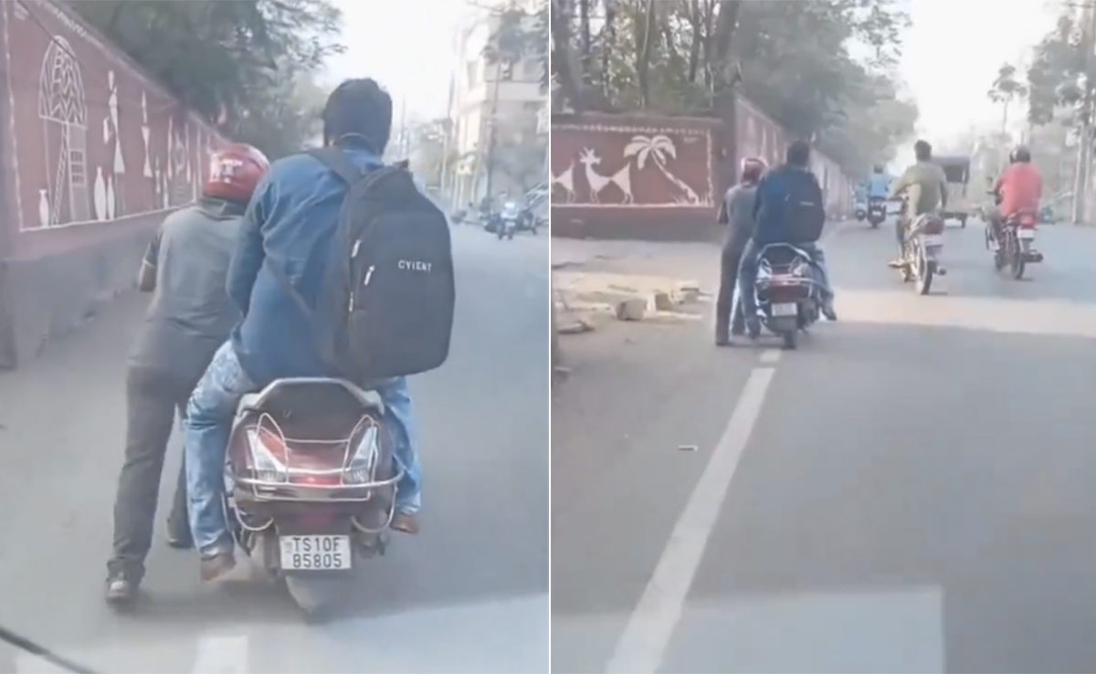 'रैपिडो' बाइक का पेट्रोल खत्म हुआ तो कस्टमर ने कर दी ऐसी हरकत, धक्का लगाते ड्राइवर को देख लोगों का फूटा गुस्सा