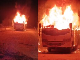 बारातियों से भरी बस देखते ही देखते बनी आग का गोला, नदी में कूदकर लोगों ने बचाई जांन