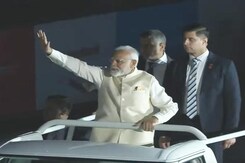 PM Modi, In Open Jeep, Greets Huge Crowd At Community Event In UAE PM Modi, In Open Jeep, Greets Huge Crowd At Community Event In UAE