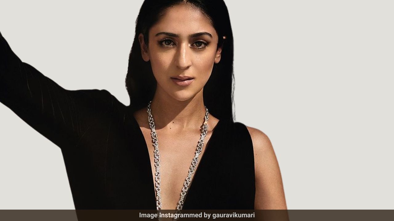 Princess Gauravi Kumari's Cover Girl Style Is Just As Regal In A Black Plunging Bally Gown