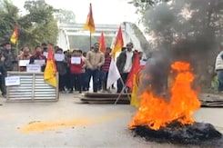Tripura Students' Body Blocks Roads, Rail Routes Over Kokborok Language Script Issue Tripura Students' Body Blocks Roads, Rail Routes Over Kokborok Language Script Issue