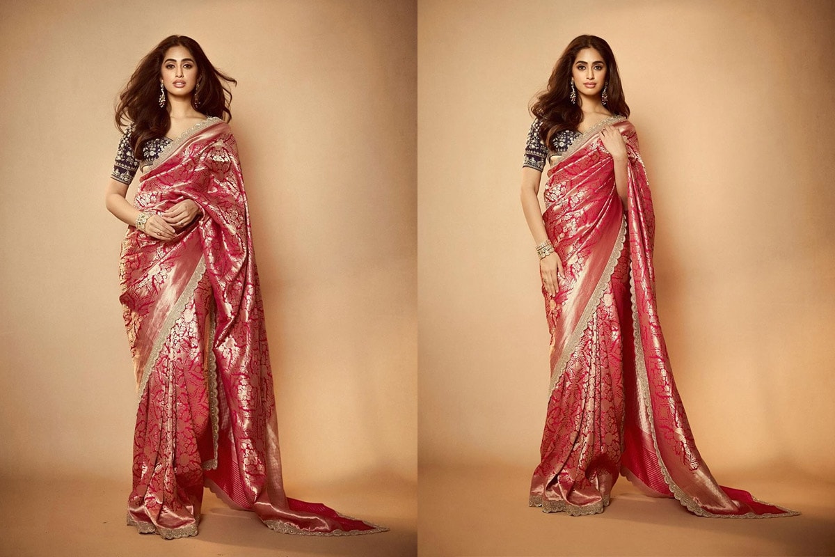 Retro-Magic: Sini Shetty Effortlessly Carries Banarasi Silk Saree; Check Out Pics