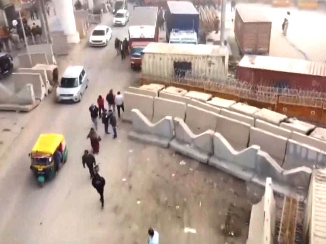 Drone Visuals Show Tightened Security At Delhi Border Amid Farmers' March