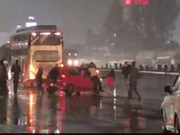 On Camera, Car Hits Toll Plaza Workers After Fight Over Money On UP Highway On Camera, Car Hits Toll Plaza Workers After Fight Over Money On UP Highway