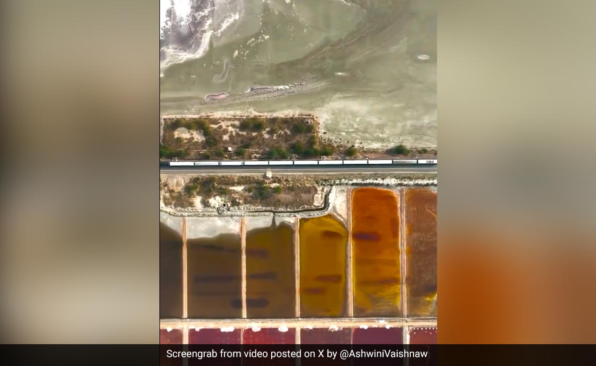Watch: Ashwini Vaishnaw Shares Aerial Video Of Train Passing Through India's Largest Salt Lake