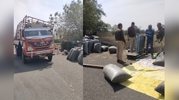 झालावाड़ में पलटा ट्रक तो लोगों के उड़ गए होश, संतरा के साथ मिला 1.80 करोड़ का अफीम