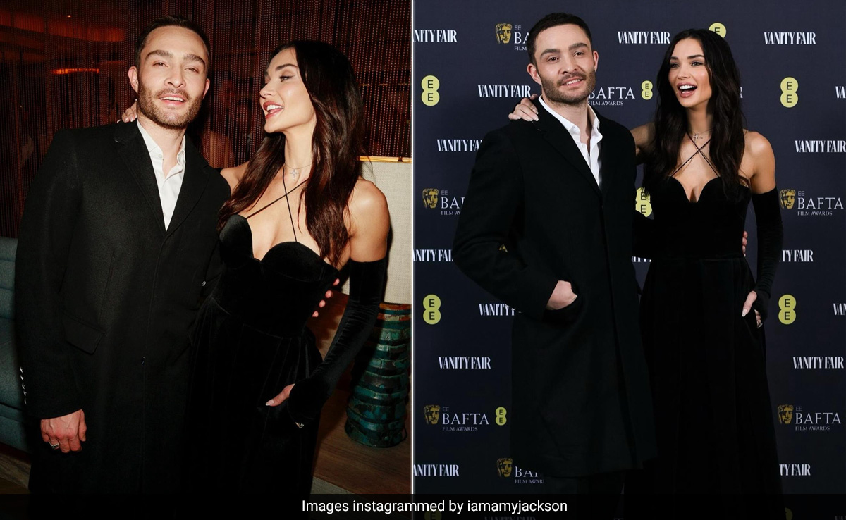 Newly Engaged Amy Jackson And Ed Westwick's Couple Style In Matching Black Certainly Does Look Fabulous