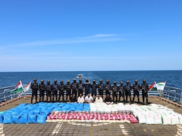 Navy Seizes 3,300 Kg Of Meth, Charas In Major Drug Bust Off Gujarat Coast Navy Seizes 3,300 Kg Of Meth, Charas In Major Drug Bust Off Gujarat Coast