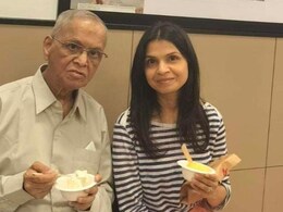 Britain's First Lady Akshata Murty Enjoys Ice Cream With Father Narayana Murthy In Bengaluru Britain's First Lady Akshata Murty Enjoys Ice Cream With Father Narayana Murthy In Bengaluru