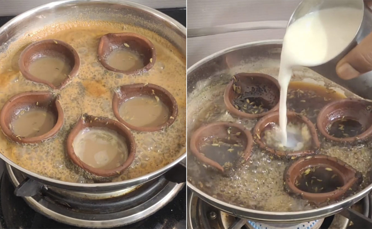 <i>"Chai Mein Kulhad"</i> - Vlogger Makes Tea Infused With <i>Diyas</i>, Internet Disapproves
