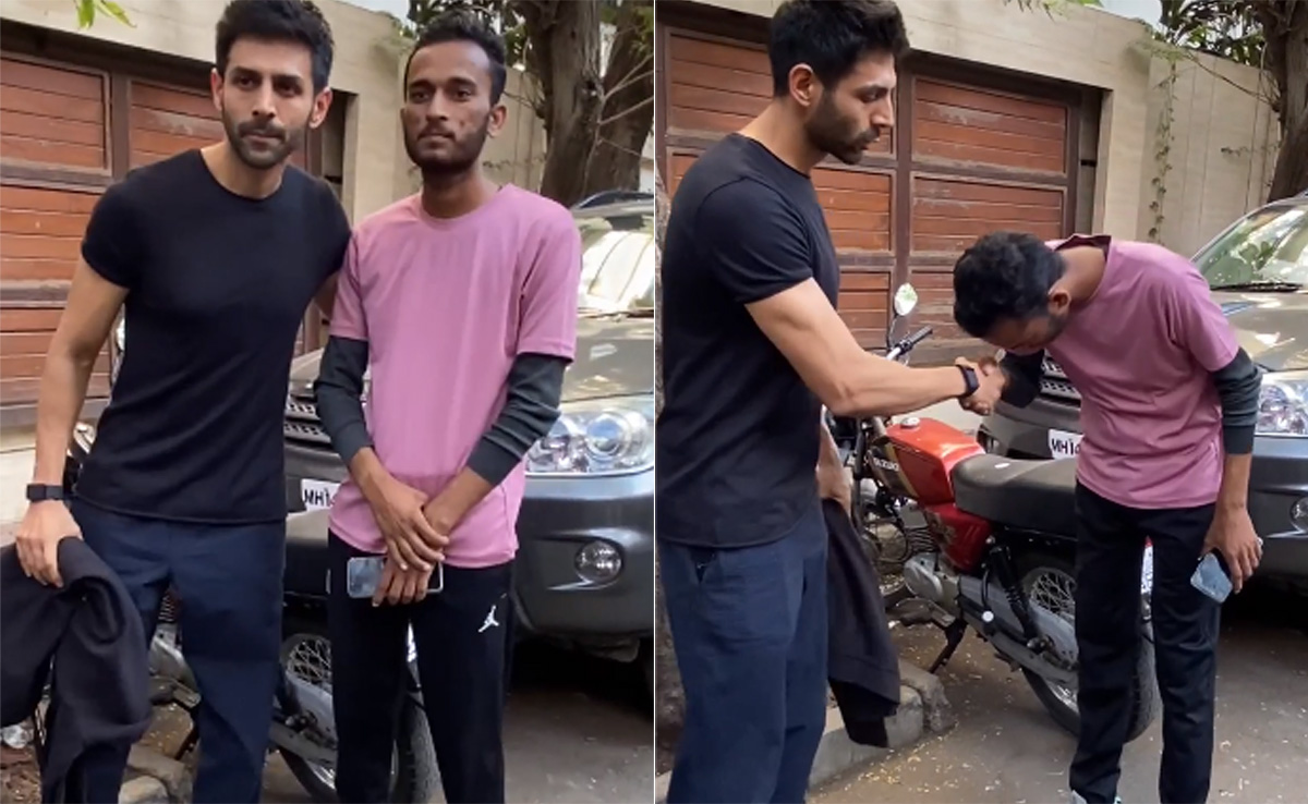 Kartik Aaryan Meets Fan Who Cycled From Jhansi To Mumbai To See Him. Watch